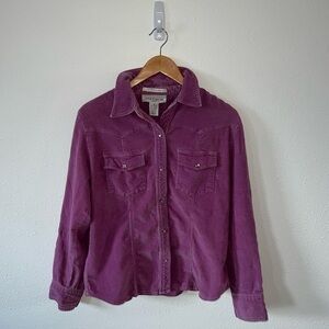 Jones Wear Sport Stretch Purple Button-Up Jacket Size 10